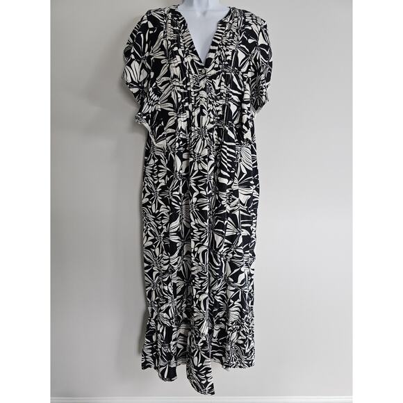 Maeve Anthropologie Cassandra Dress Womens Large Floral Boho Maxi Flutter Sleeve - Picture 7 of 8